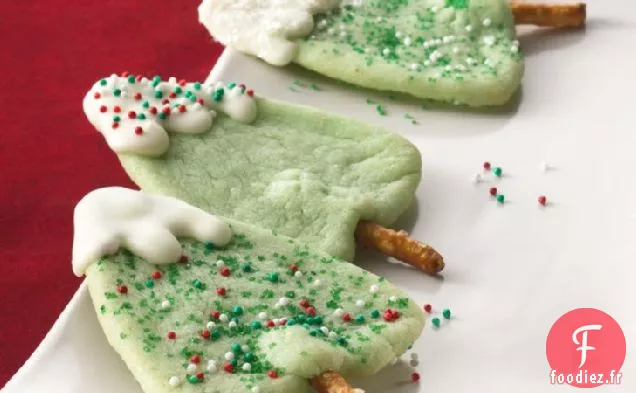 Biscuits aux Arbres De Noël Enneigés