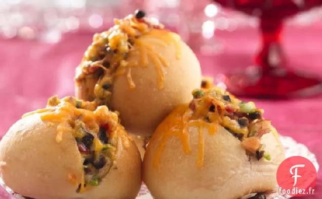 Rouleaux d'Olives, Bacon et Cheddar