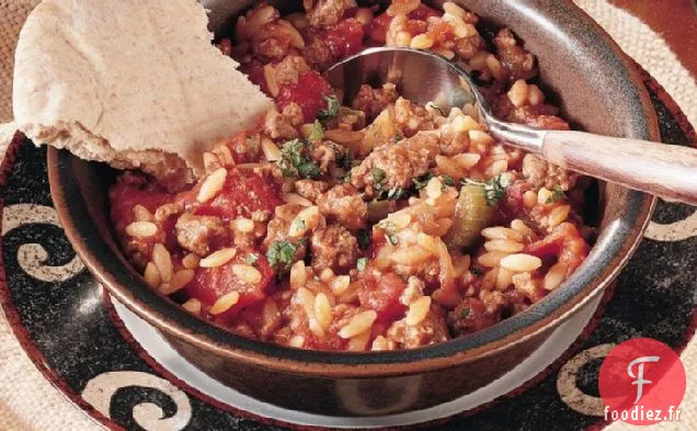 Boeuf grec et Orzo (plus léger)