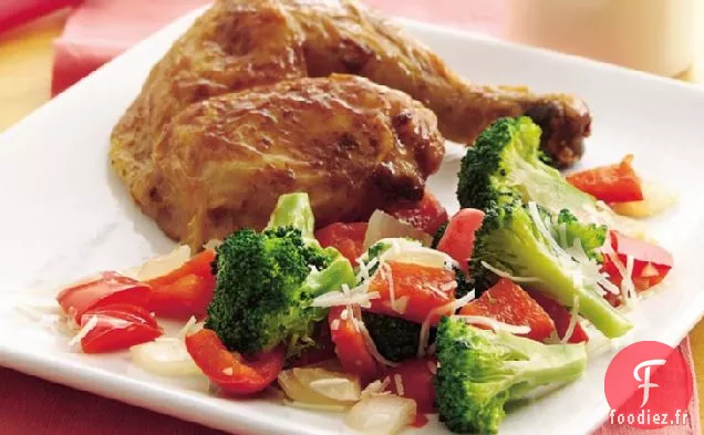 Brocoli au Poivron Rouge et à l'Ail