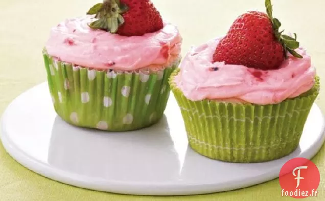 Cupcakes au Citron Vert avec Glaçage au Fromage à la Crème aux Fraises