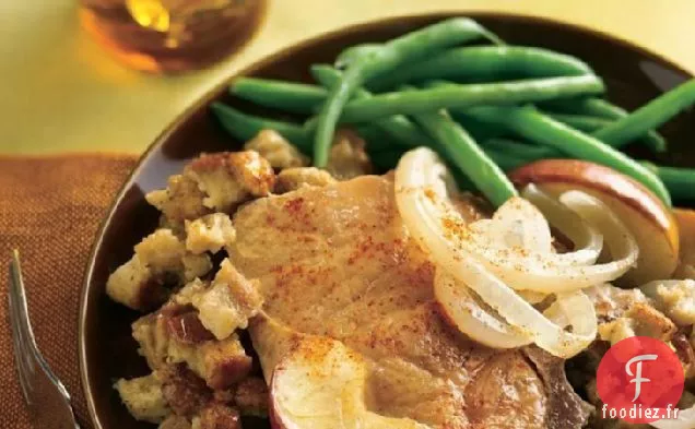 Côtelettes de Porc et Pommes Farcies