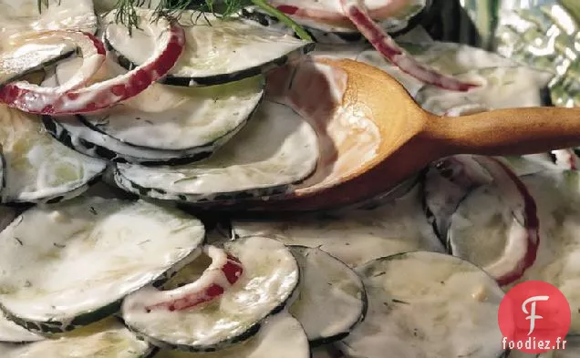 Concombres avec Sauce au Yogourt et à l'Aneth