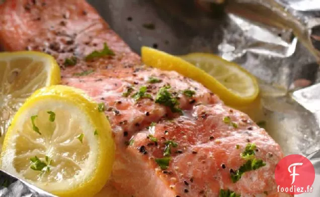 Paquets de Papier d'Aluminium Citron-Saumon Grillé