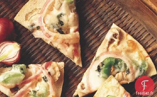Pizzas Pita aux Champignons