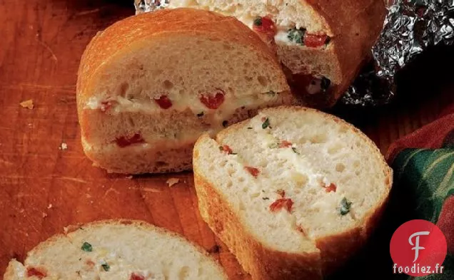 Pain au Poivron Rouge Rôti au Fromage