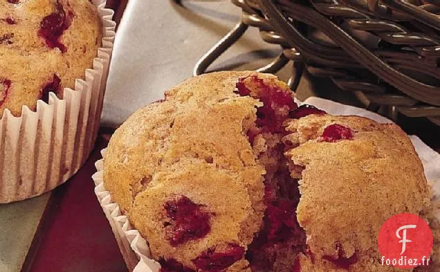 Muffins aux Canneberges et à l'Orange (plus légers)