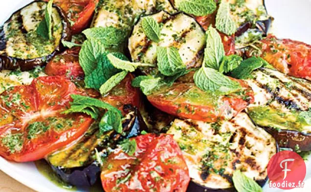 Salade d'Aubergines Grillées et de Tomates