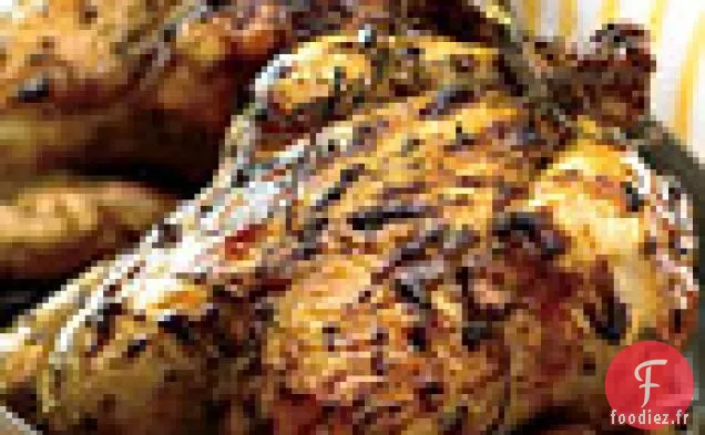 Poulet Rôti à la Moutarde avec Salade Frisée Tiède et Alevins et Bacon