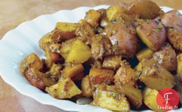 Courge D'Hiver Braisée Et Pommes De Terre À la Moutarde Et Aux Échalotes