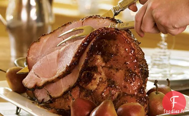 Jambon Cuit au four avec Glaçage Moutarde-Pêche