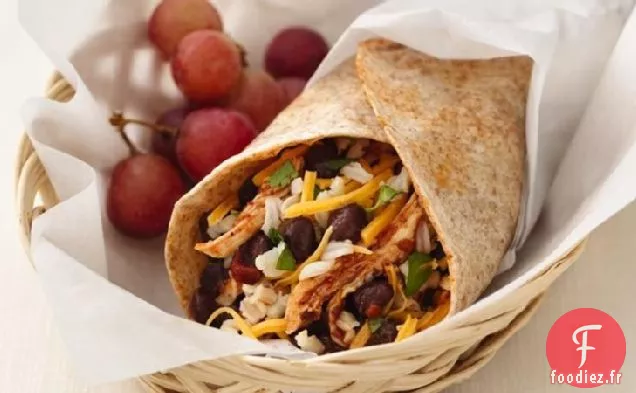 Burritos de Poulet et Haricots Noirs Sains