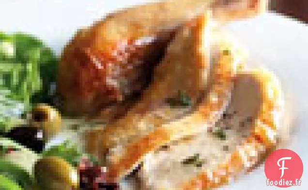 Poulet Rôti à la Sauce Moutarde-Thym et Salade Verte aux Olives