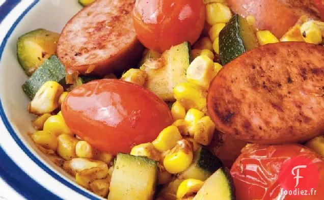 Poêle à Saucisses et Légumes