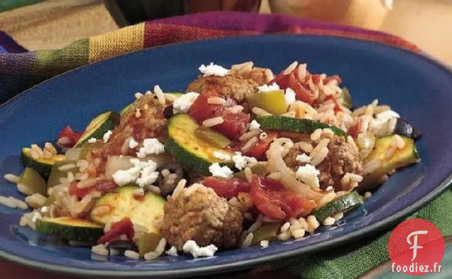 Poêle à Souper aux Boulettes de Viande Méditerranéennes