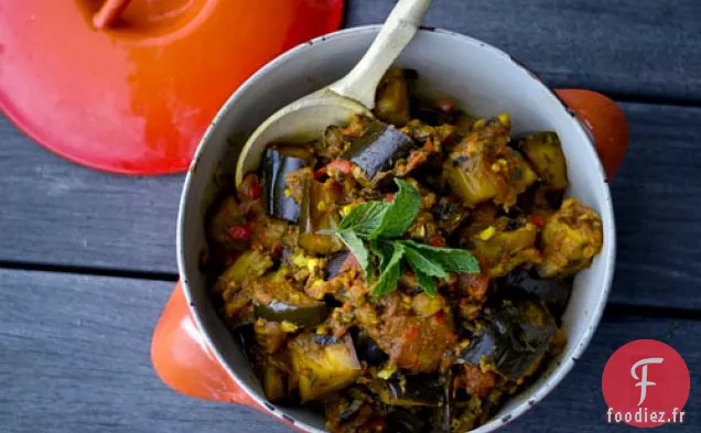 Curry d'aubergines au Tamarin et Menthe
