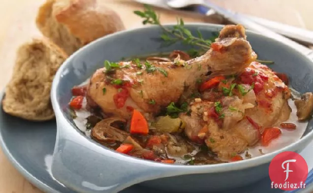 Poulet Braisé aux Champignons Sauvages et au Thym