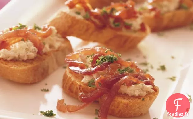 Bruschetta aux Oignons Caramélisés