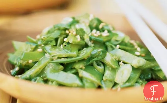 Salade de Pois Mange-Tout avec Vinaigrette au Sésame