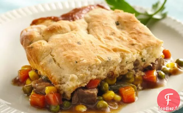 Tarte au Boeuf avec Croûte de Biscuit aux Pommes de Terre