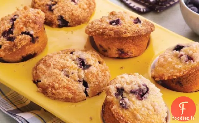 Muffins aux Myrtilles Garnis de Streusel