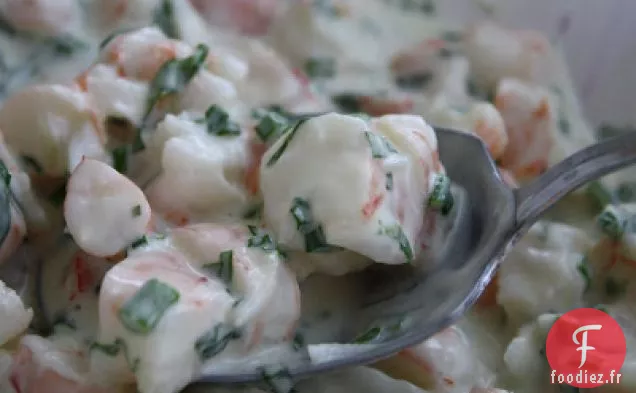 Salade De Crevettes Au Basilic Et Ciboulette
