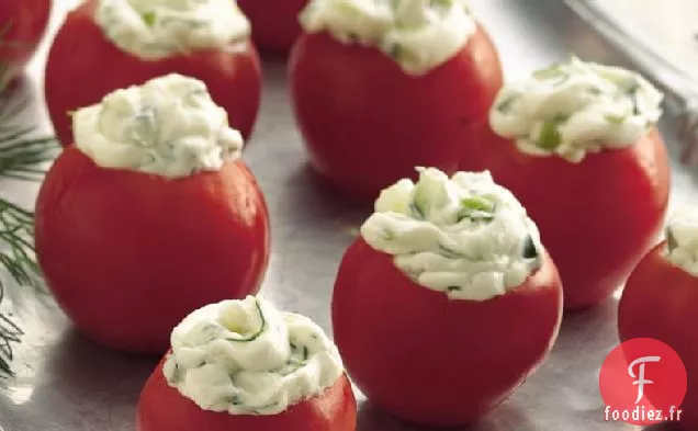 Tomates Cerises Farcies au Concombre et À l'Aneth
