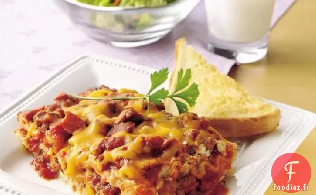 Lasagne Facile au Cheeseburger au Bacon