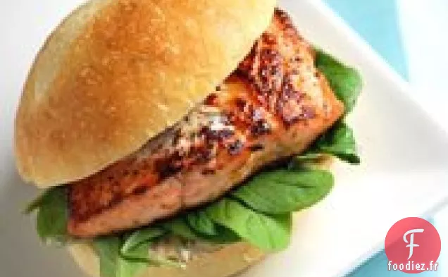 Sandwichs au Saumon Grillé avec Mayo Chipotle