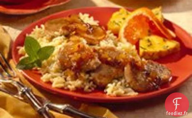 Médaillons De Porc Avec Glaçage À L'Ananas Chaud