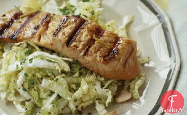 Saumon Grillé Au Soja Et Gingembre Et Salade De Sésame Napa