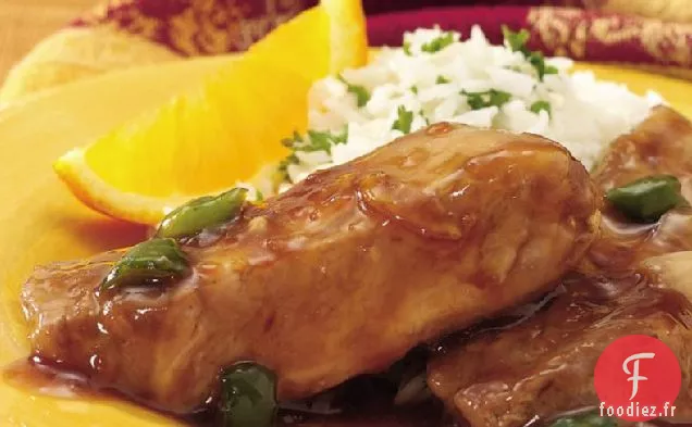 Côtes de Pays Glacées à l'Orange à la Mijoteuse