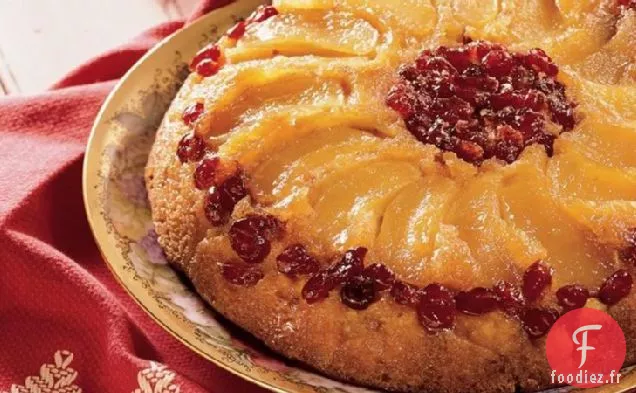 Gâteau Pomme-Canneberge À l'envers