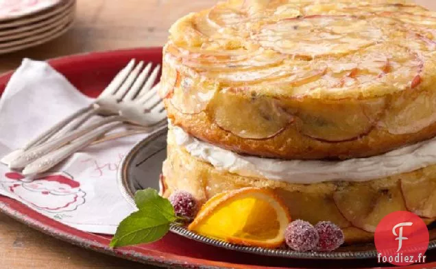 Gâteau aux Pommes à l'envers avec des Fruits imbibés de Whisky