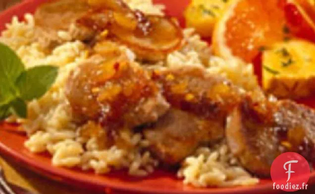 Médaillons De Porc Avec Glaçage À L'Ananas Chaud