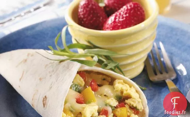 Burritos au Petit déjeuner aux Trois Poivrons