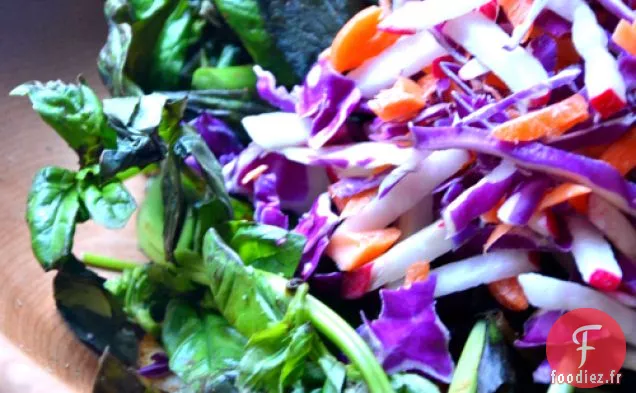 Salade De Salade De Chou Pourpre Avec Vinaigrette Au Vinaigre D'Érable