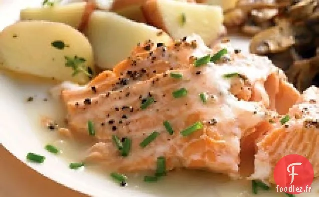 Saumon Rôti À La Sauce au vin Blanc