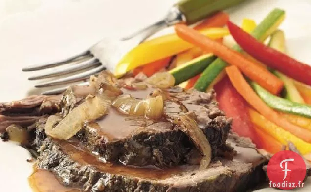 Rôti de Boeuf Mijoté Au Romarin et À l'Ail