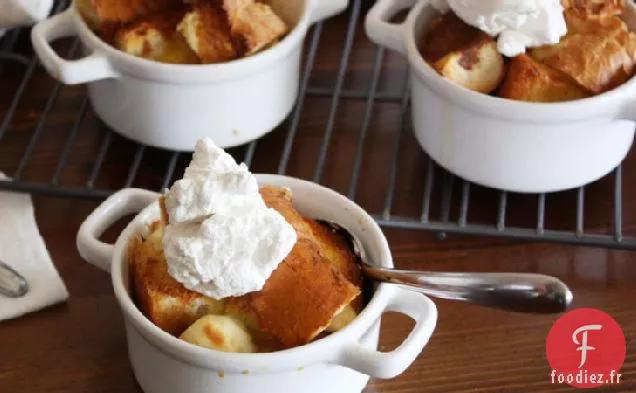 Casserole de Pain perdu à la Crème et aux Pêches