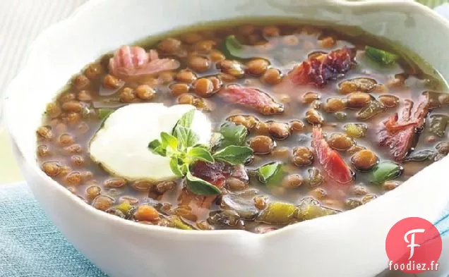 Soupe de Dinde Fumée à la Mijoteuse et aux Lentilles