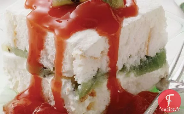 Nuage de Lime-Kiwi à la Sauce aux Fraises