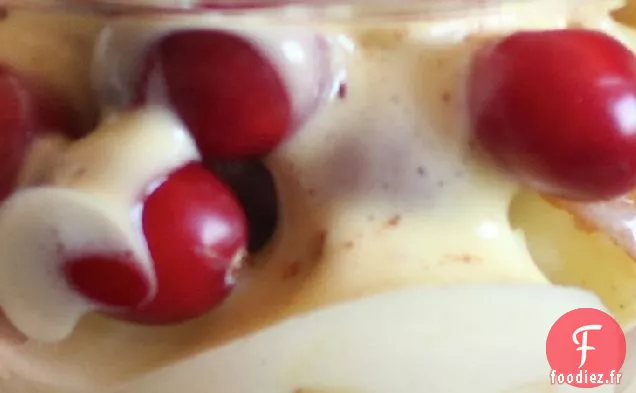 Canneberges et poires Garnies de Zabaglione