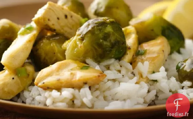 Poulet au Citron Épicé aux Choux de Bruxelles