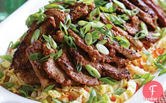 Médaillons De Porc Épicés à la Coréenne Avec Salade De Chou Asiatique
