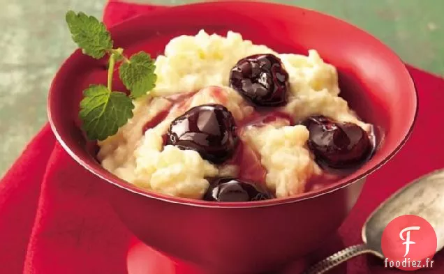 Riz au Lait Crémeux à la Sauce aux Cerises à l'Eau de Vie