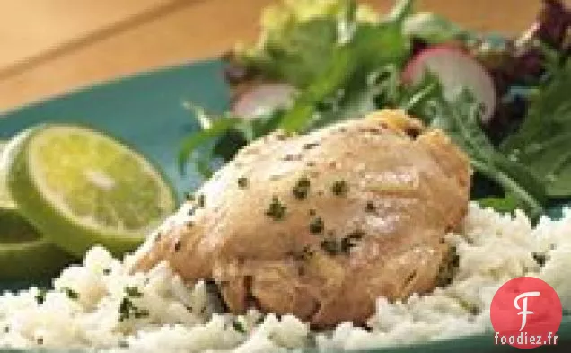 Poulet à l'Ail et au Citron Vert à la Mijoteuse avec Riz