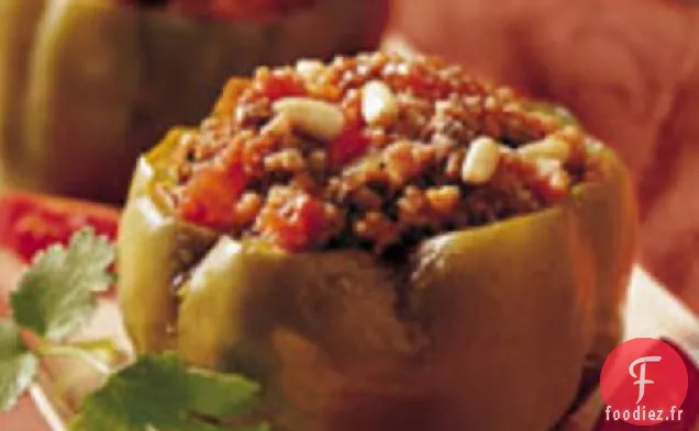 Couscous-Poivrons Farcis à la Mijoteuse (Cuisson pour 2)