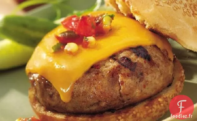 Burgers de Dinde Farcis au Maïs Grillé
