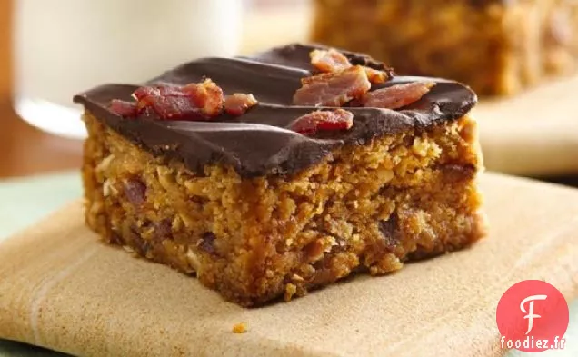 Barres Au Beurre d'Arachide Et Au Bacon Garnies de Chocolat